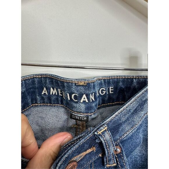 American Eagle Outfitters Blue Distressed Straight Leg Jeans - Picture 6 of 13